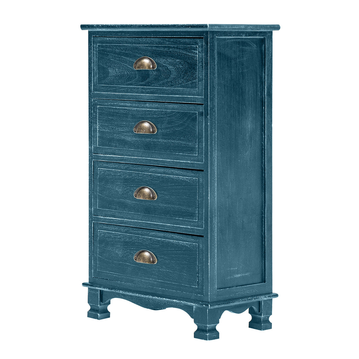 Bedside Table 4 Drawer Vintage Side Table Storage Cabinet Bedroom ADEL ...